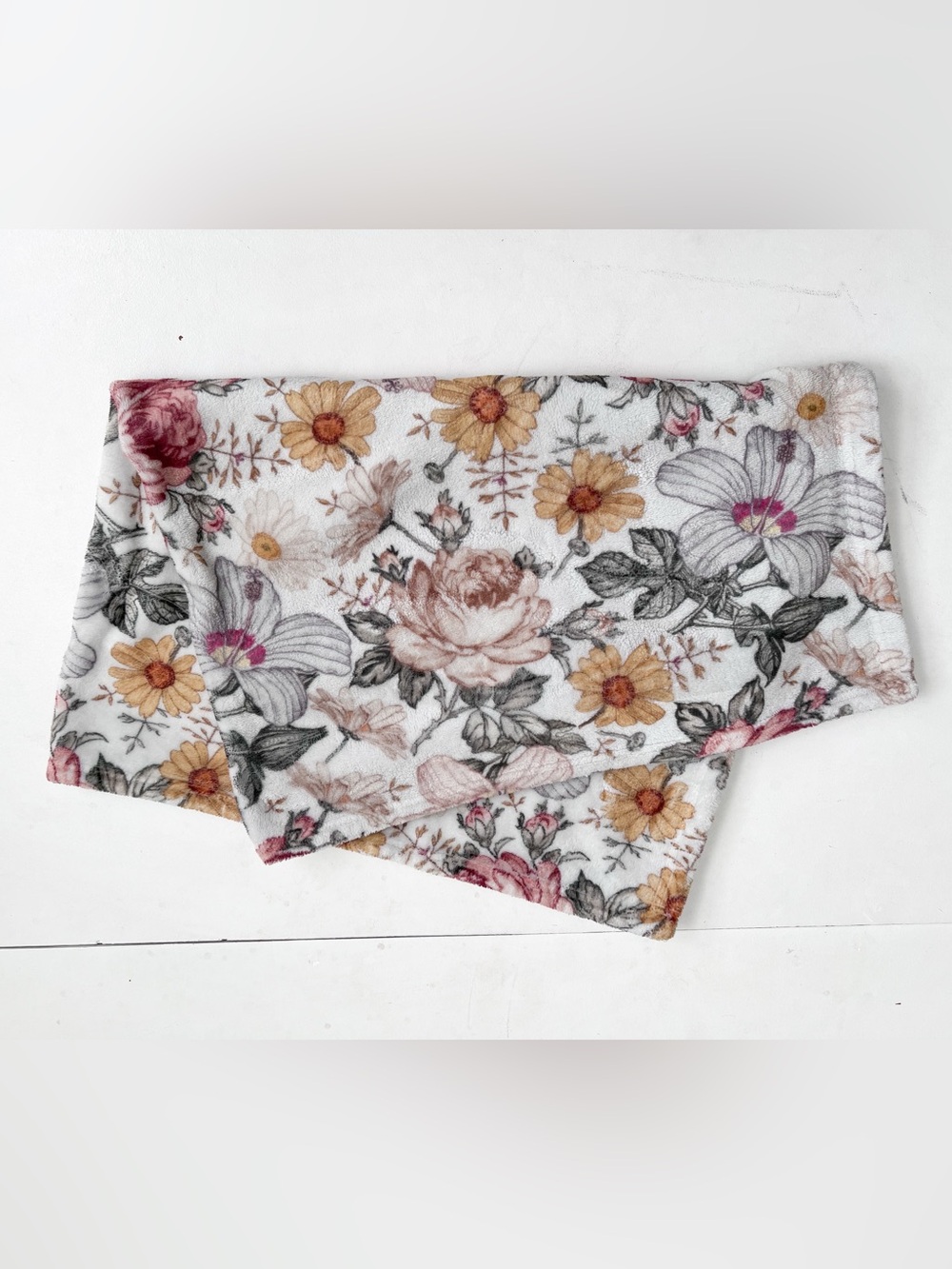 Floral Plush Fleece Baby Blanket